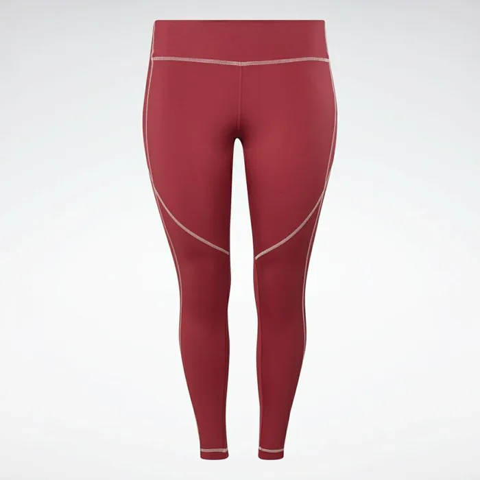 Plus Size 1X4X Womens Reebok Workout Ready Big Logo Leggings Plus Size Punch Berry