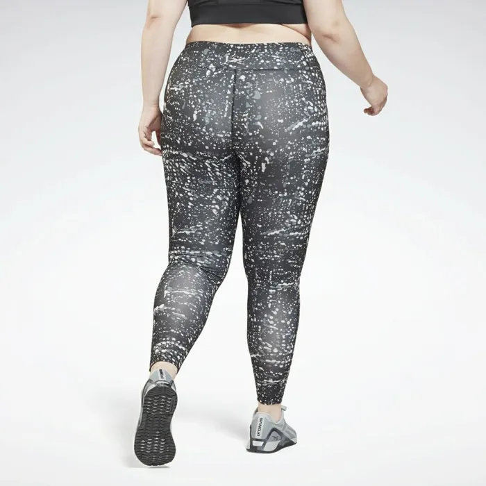 Plus Size 1X4X Womens Reebok Workout Ready Printed Leggings Plus Size Black