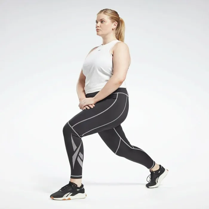 Plus Size 1X4X Womens Reebok Workout Ready Vector Leggings Plus Size Black