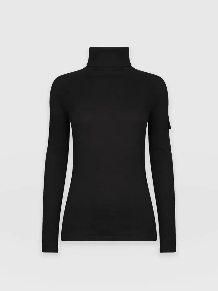 Pocket Turtle Neck 8211 Black Black Women Saint And Sofia Casual Tops