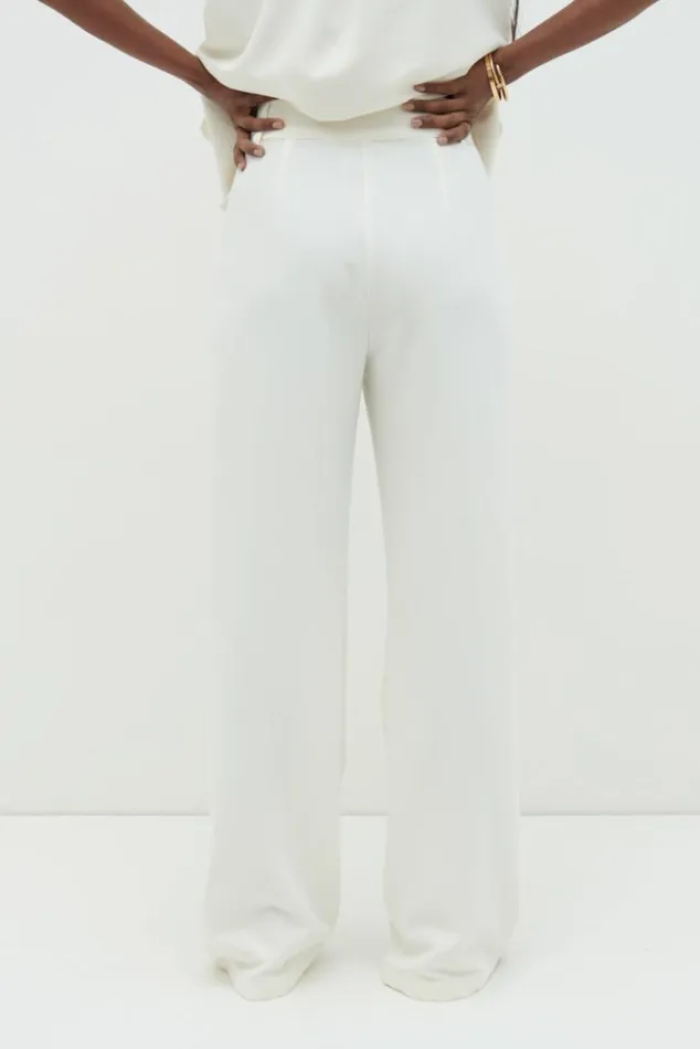 Pretty Lavish Bottoms Women Harlee Straight Leg Trousers Cream