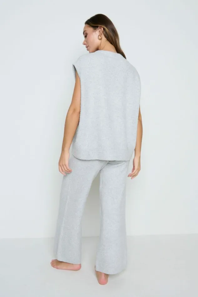 Pretty Lavish Bottoms Women Millie Knit Trousers Grey