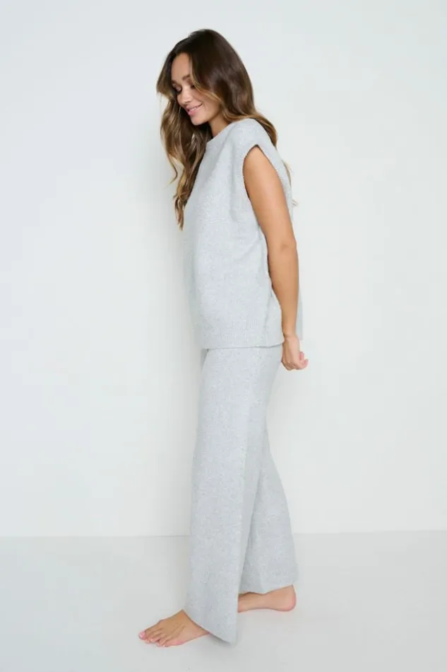 Pretty Lavish Bottoms Women Millie Knit Trousers Grey