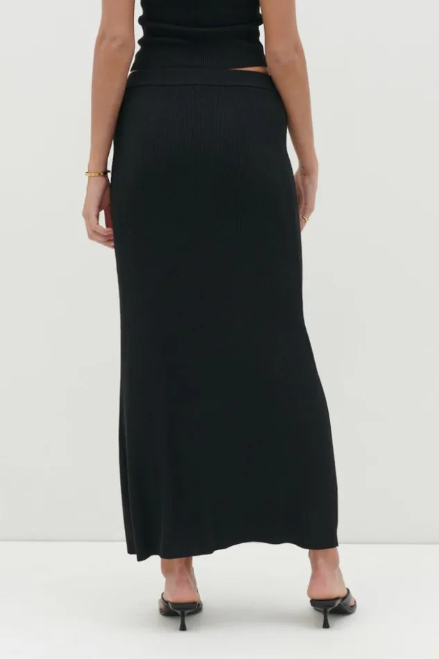 Pretty Lavish Bottoms Women Reese Midaxi Knit Skirt Black