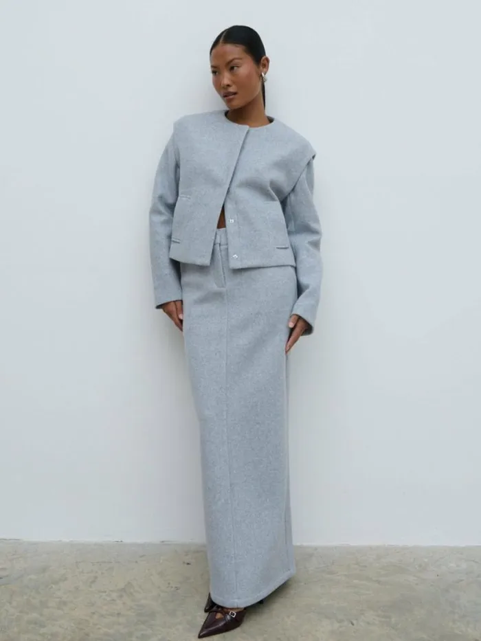 Pretty Lavish Bottoms Women Rudy Tailored Skirt Grey