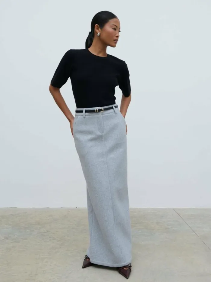 Pretty Lavish Bottoms Women Rudy Tailored Skirt Grey