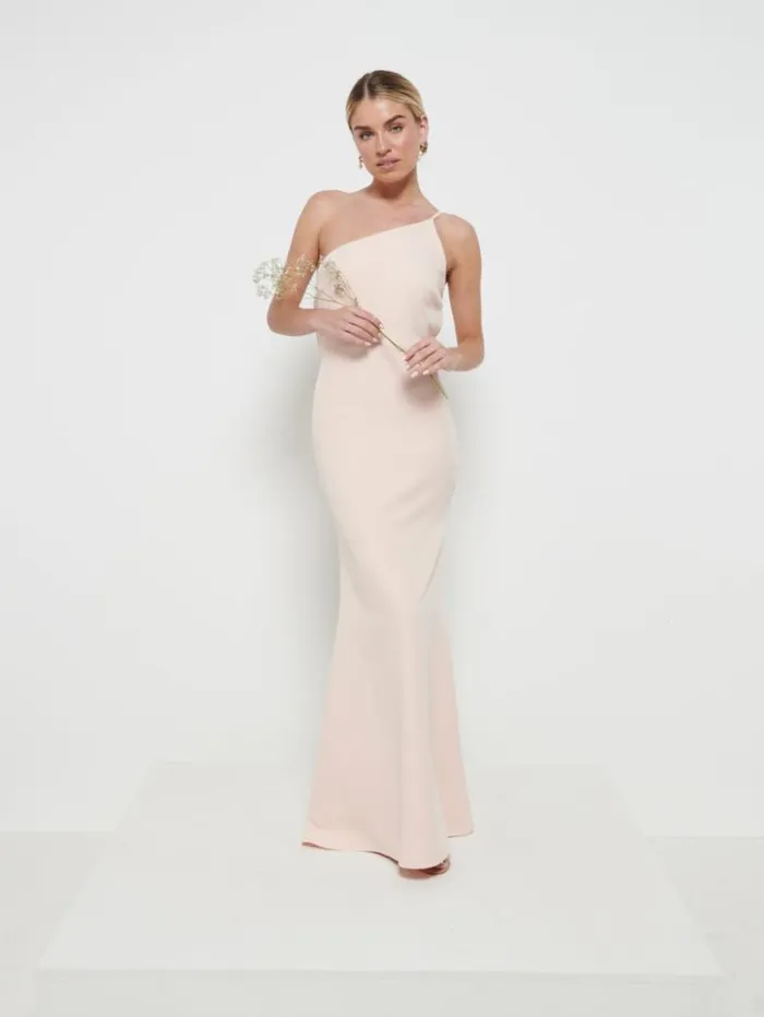 Pretty Lavish Bridesmaid Dresses Women Amelia Crepe Maxi Bridesmaid Dress Blush