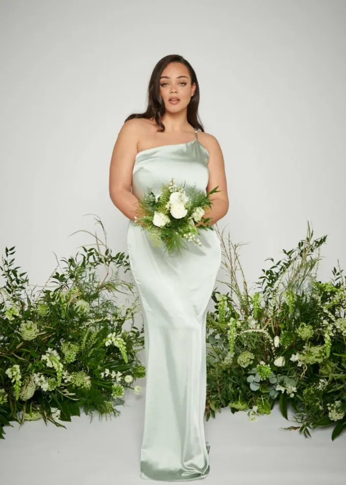 Pretty Lavish Bridesmaid Dresses Women Amelia Maxi Bridesmaid Dress Curve Sage