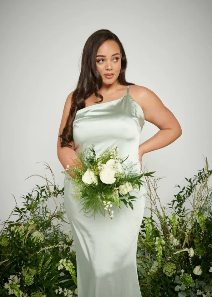 Pretty Lavish Bridesmaid Dresses Women Amelia Maxi Bridesmaid Dress Curve Sage