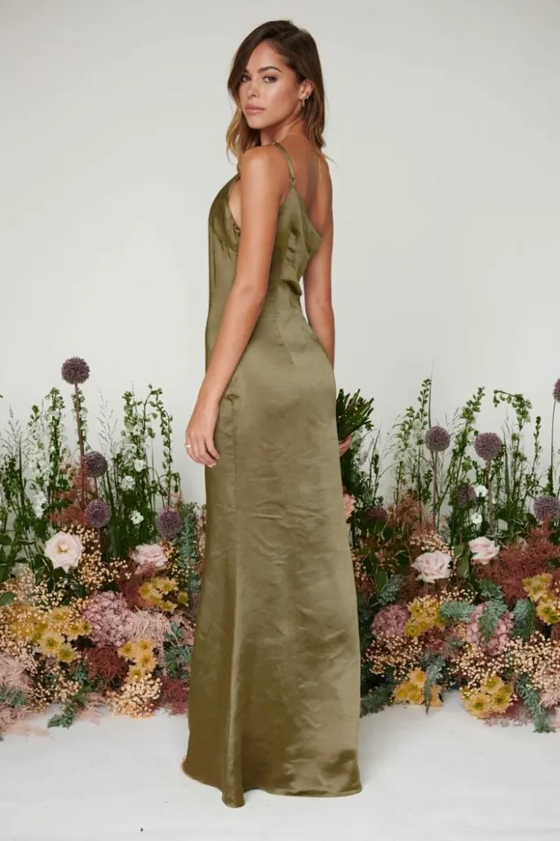Pretty Lavish Bridesmaid Dresses Women Amelia Maxi Bridesmaid Dress Dark Olive
