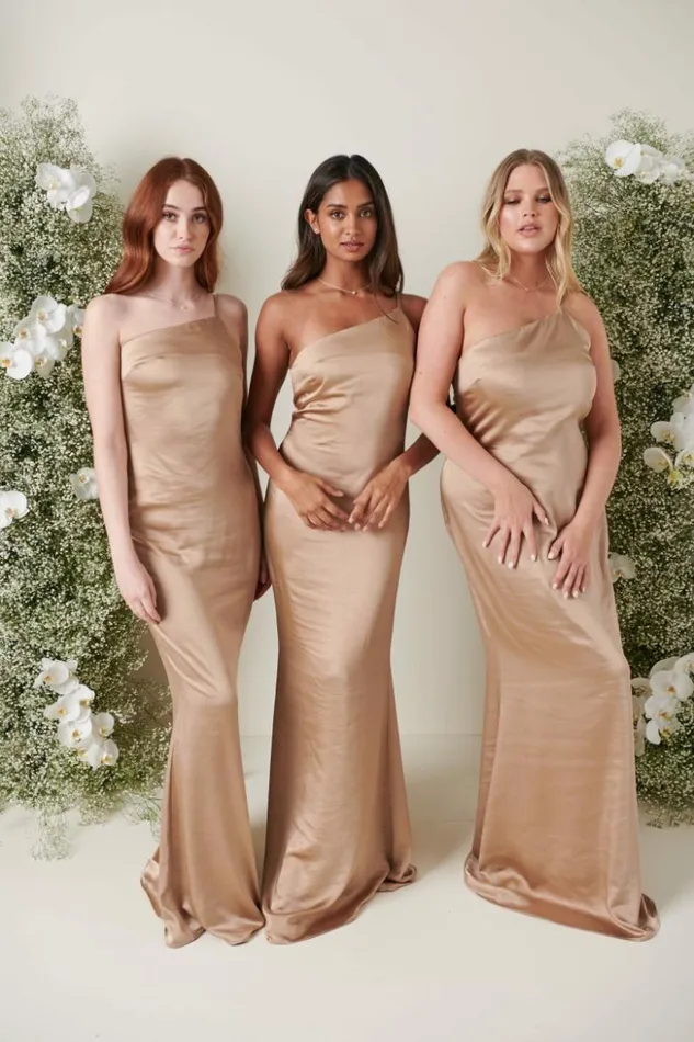 Pretty Lavish Bridesmaid Dresses Women Amelia Maxi Bridesmaid Dress Mocha