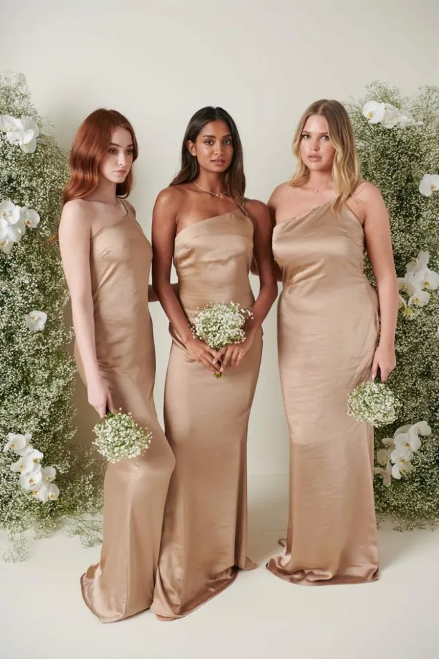 Pretty Lavish Bridesmaid Dresses Women Amelia Maxi Bridesmaid Dress Mocha