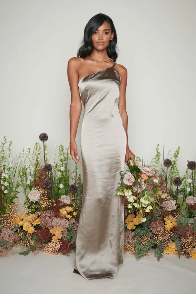 Pretty Lavish Bridesmaid Dresses Women Amelia Maxi Bridesmaid Dress Olive Grey