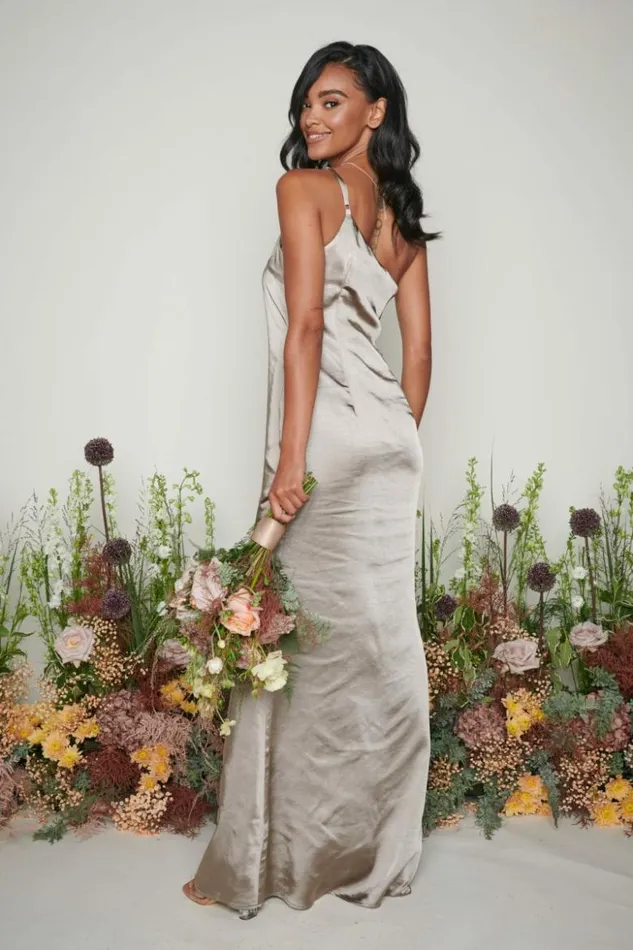 Pretty Lavish Bridesmaid Dresses Women Amelia Maxi Bridesmaid Dress Olive Grey