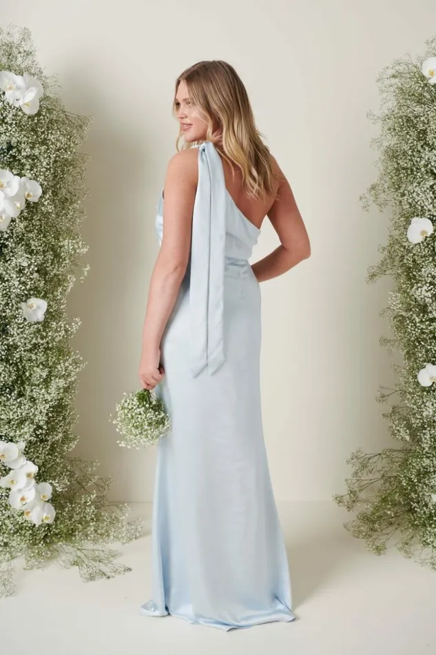 Pretty Lavish Bridesmaid Dresses Women Amelia Tie Maxi Bridesmaid Dress Pale Blue