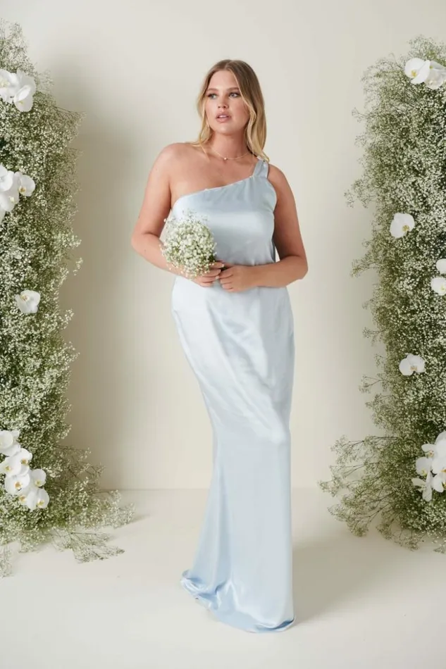 Pretty Lavish Bridesmaid Dresses Women Amelia Tie Maxi Bridesmaid Dress Pale Blue