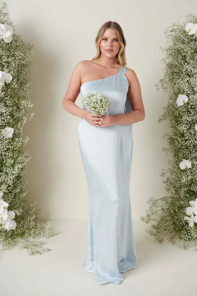 Pretty Lavish Bridesmaid Dresses Women Amelia Tie Maxi Bridesmaid Dress Pale Blue