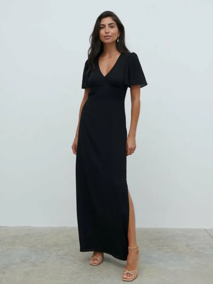 Pretty Lavish Bridesmaid Dresses Women Edie Chiffon Maxi Bridesmaid Dress Black