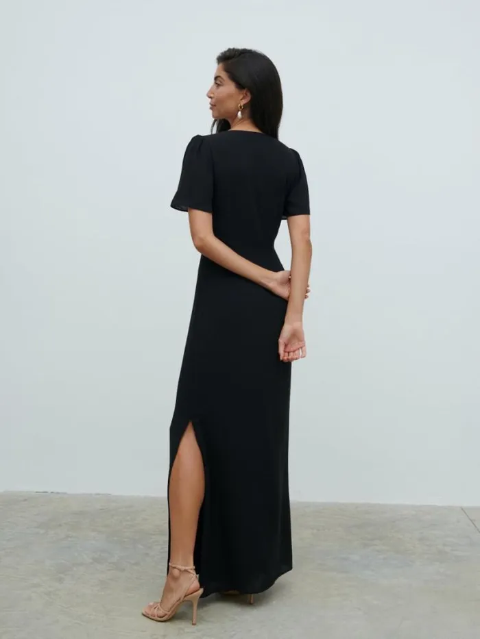 Pretty Lavish Bridesmaid Dresses Women Edie Chiffon Maxi Bridesmaid Dress Black
