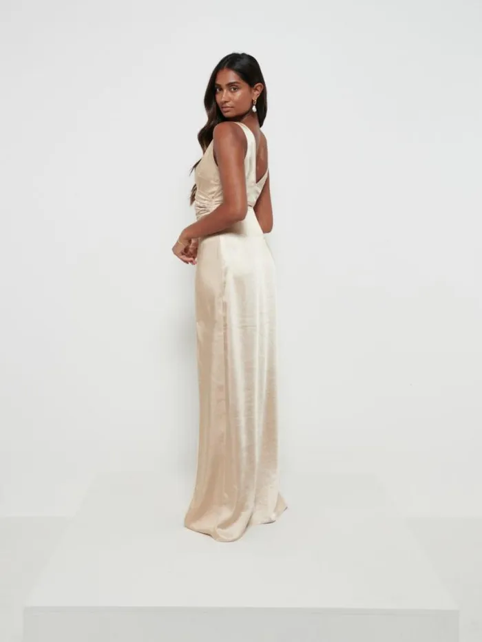 Pretty Lavish Bridesmaid Dresses Women Esmee Wrap Maxi Bridesmaid Dress Bronze