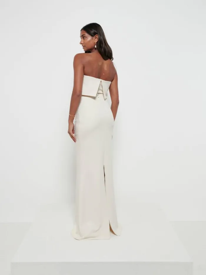 Pretty Lavish Bridesmaid Dresses Women Julia Crepe Maxi Bridesmaid Dress Champagne