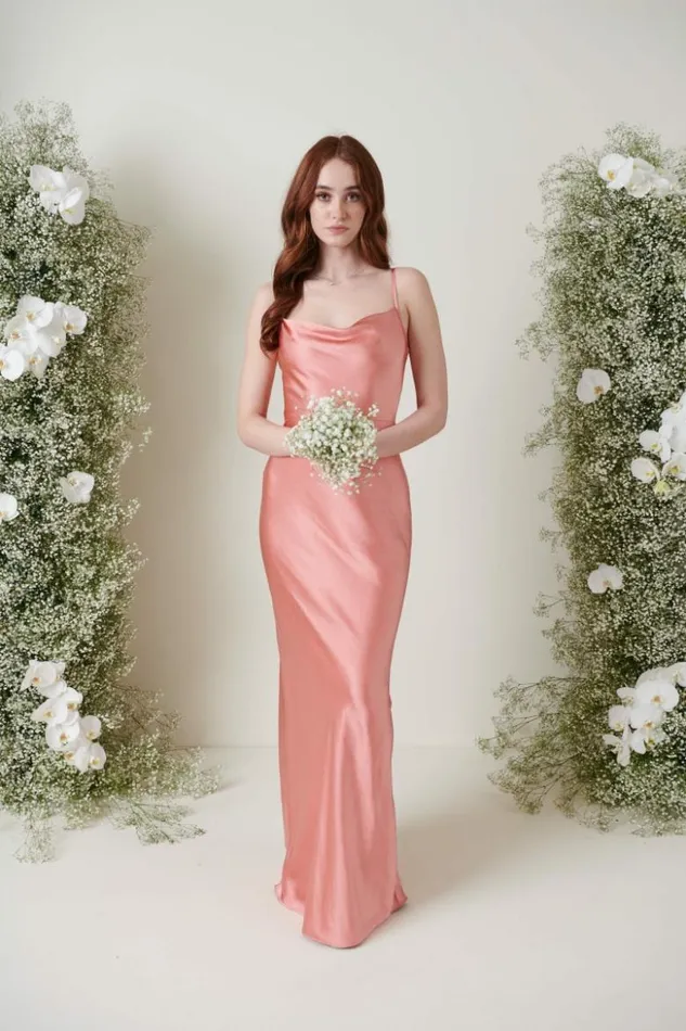 Pretty Lavish Bridesmaid Dresses Women Keisha Maxi Bridesmaid Dress Apricot Pink