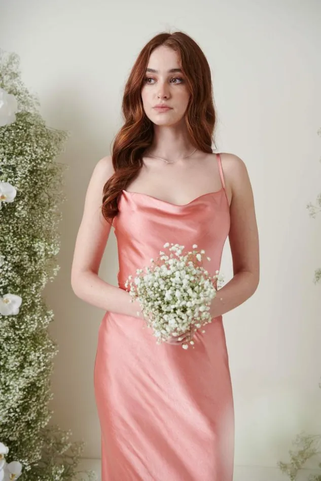 Pretty Lavish Bridesmaid Dresses Women Keisha Maxi Bridesmaid Dress Apricot Pink