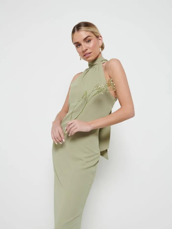 Pretty Lavish Bridesmaid Dresses Women Odelle Chiffon Maxi Bridesmaid Dress Olive