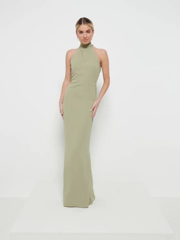 Pretty Lavish Bridesmaid Dresses Women Odelle Chiffon Maxi Bridesmaid Dress Olive
