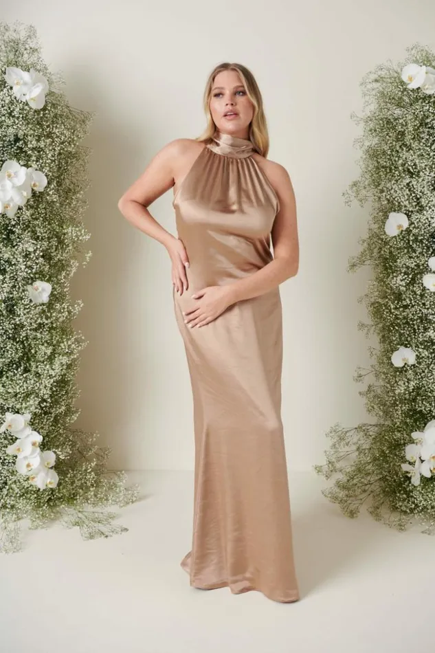 Pretty Lavish Bridesmaid Dresses Women Odelle Maxi Bridesmaid Dress Mocha