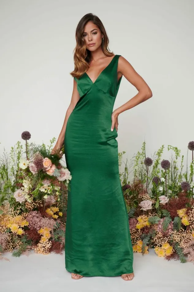 Pretty Lavish Bridesmaid Dresses Women Piper Maxi Bridesmaid Dress Emerald