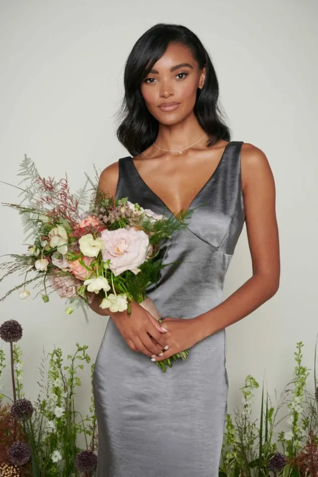 Pretty Lavish Bridesmaid Dresses Women Piper Maxi Bridesmaid Dress Grey