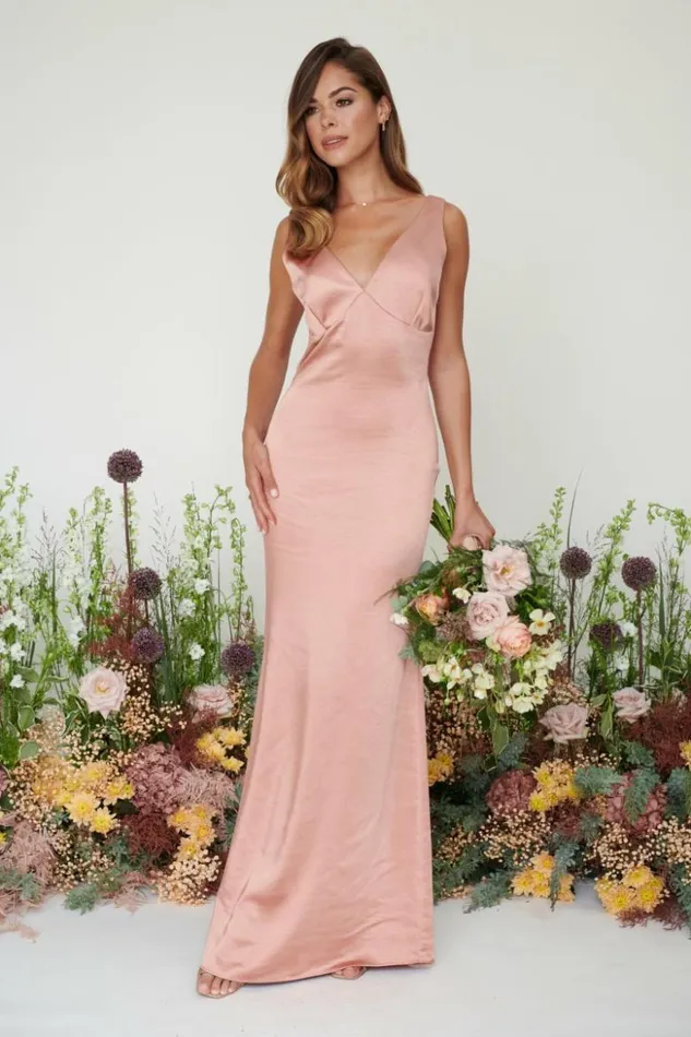 Pretty Lavish Bridesmaid Dresses Women Piper Maxi Bridesmaid Dress Matte Tan Blush Pretty Lavish Bridesmaid Dresses Women Piper Maxi Bridesmaid Dress Matte Tan Blush