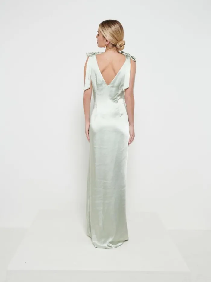 Pretty Lavish Bridesmaid Dresses Women Piper Tie Maxi Bridesmaid Dress Sage