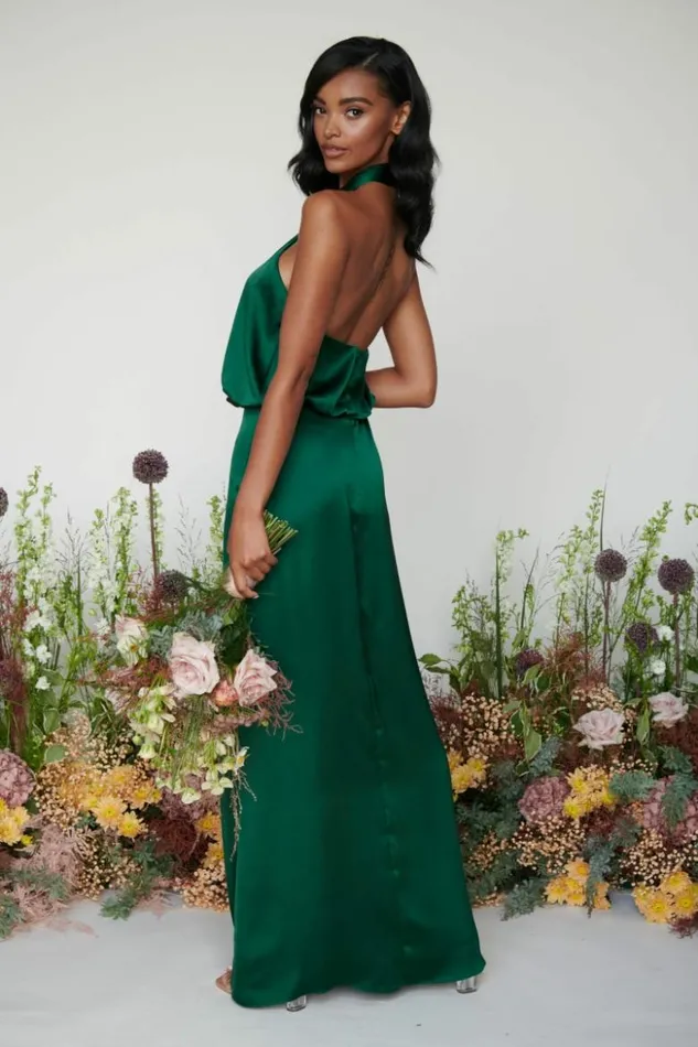 Pretty Lavish Bridesmaid Dresses Women Sammie Recycled Maxi Bridesmaid Dress Emerald