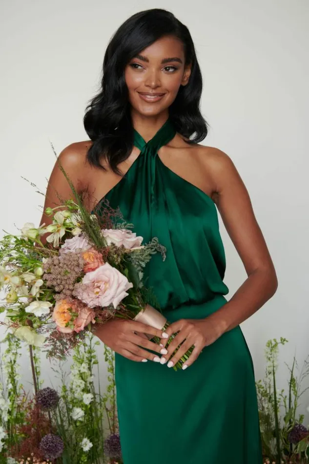 Pretty Lavish Bridesmaid Dresses Women Sammie Recycled Maxi Bridesmaid Dress Emerald