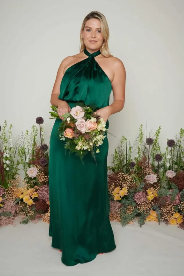 Pretty Lavish Bridesmaid Dresses Women Sammie Recycled Maxi Bridesmaid Dress Emerald