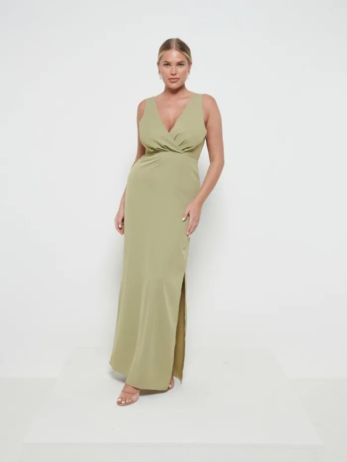 Pretty Lavish Bridesmaid Dresses Women Silva Wrap Maxi Bridesmaid Dress Olive Pretty Lavish Bridesmaid Dresses Women Silva Wrap Maxi Bridesmaid Dress Olive
