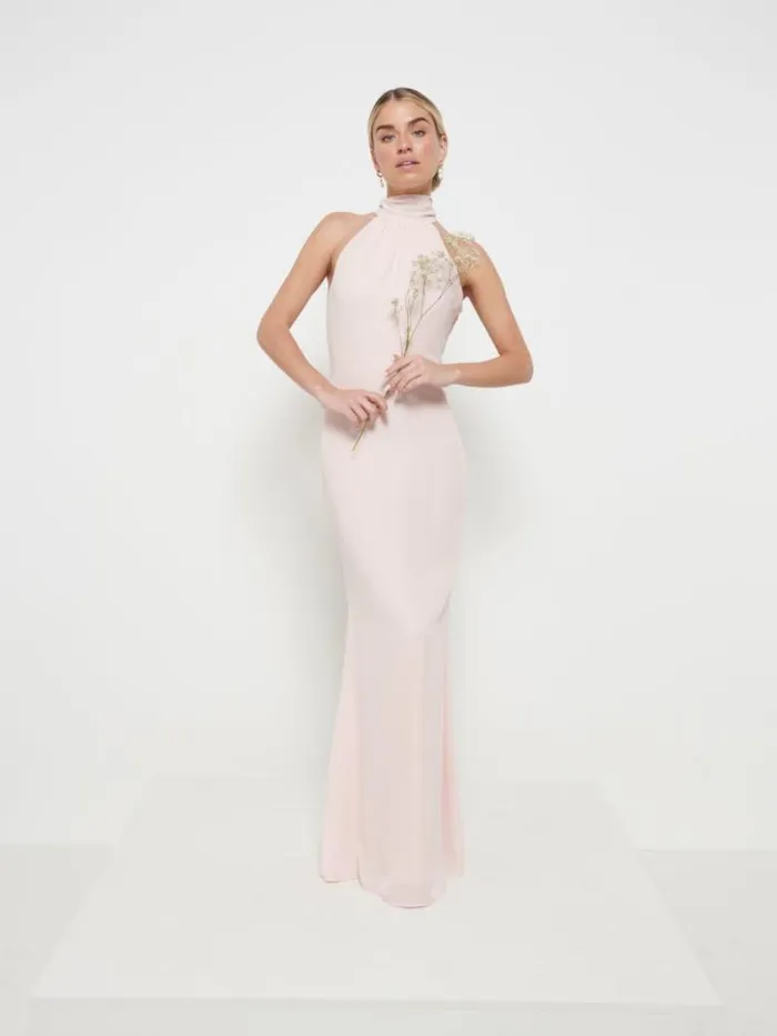 Pretty Lavish Chiffon Bridesmaid Dresses Women Blush Odelle Chiffon Maxi Bridesmaid Dress Pretty Lavish Blush