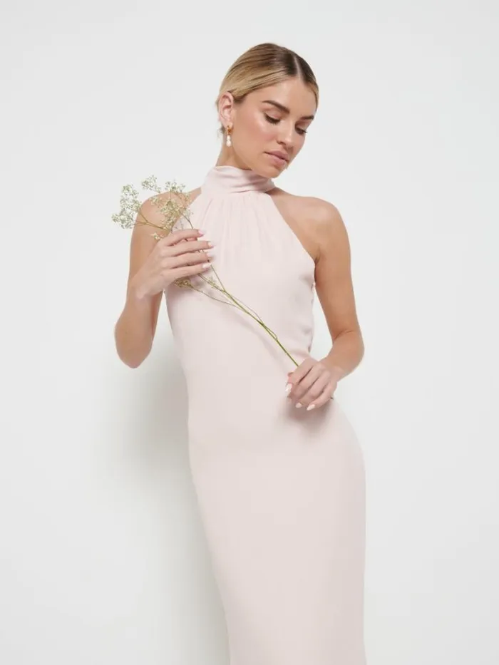 Pretty Lavish Chiffon Bridesmaid Dresses Women Blush Odelle Chiffon Maxi Bridesmaid Dress Pretty Lavish Blush