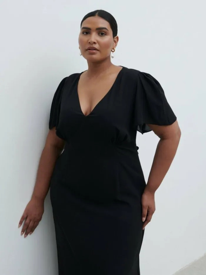Pretty Lavish Chiffon Bridesmaid Dresses Women Edie Chiffon Maxi Bridesmaid Dress Curve Black