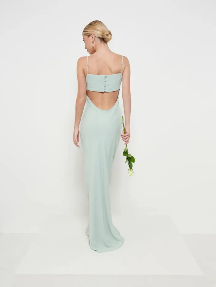 Pretty Lavish Chiffon Bridesmaid Dresses Women Keisha Chiffon Maxi Bridesmaid Dress Sage
