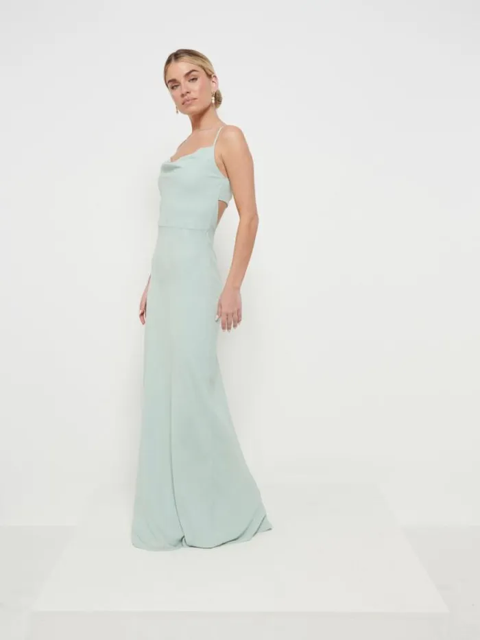 Pretty Lavish Chiffon Bridesmaid Dresses Women Keisha Chiffon Maxi Bridesmaid Dress Sage