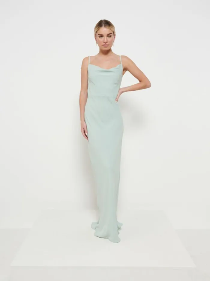 Pretty Lavish Chiffon Bridesmaid Dresses Women Keisha Chiffon Maxi Bridesmaid Dress Sage