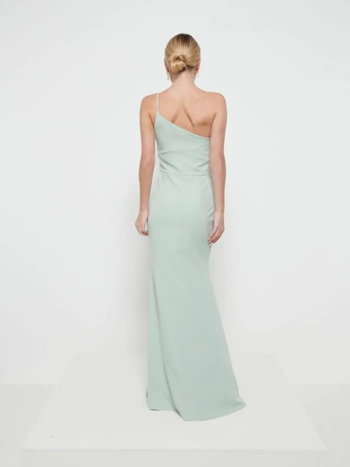 Pretty Lavish Crepe Bridesmaid Dresses Women Amelia Crepe Maxi Bridesmaid Dress Sage
