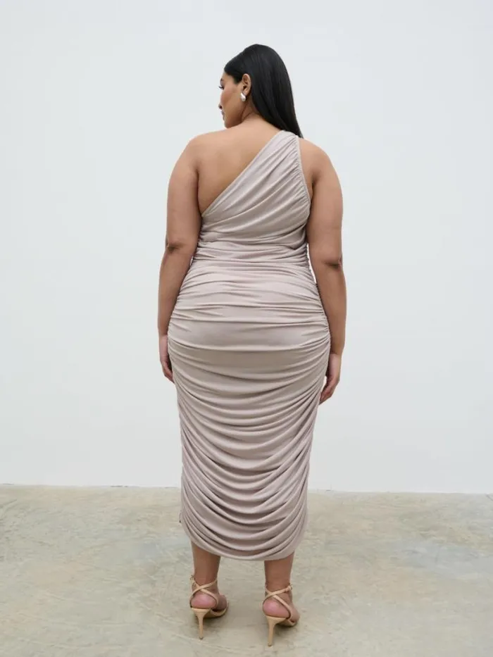 Pretty Lavish Curve Women Zephee Jersey Midaxi Dress Curve Beige