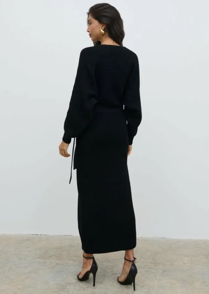 Pretty Lavish Dresses Women Aidan Cosy Wrap Dress Black