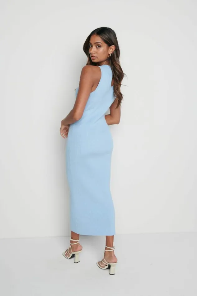 Pretty Lavish Dresses Women Billie Midi Knit Dress Blue Blue