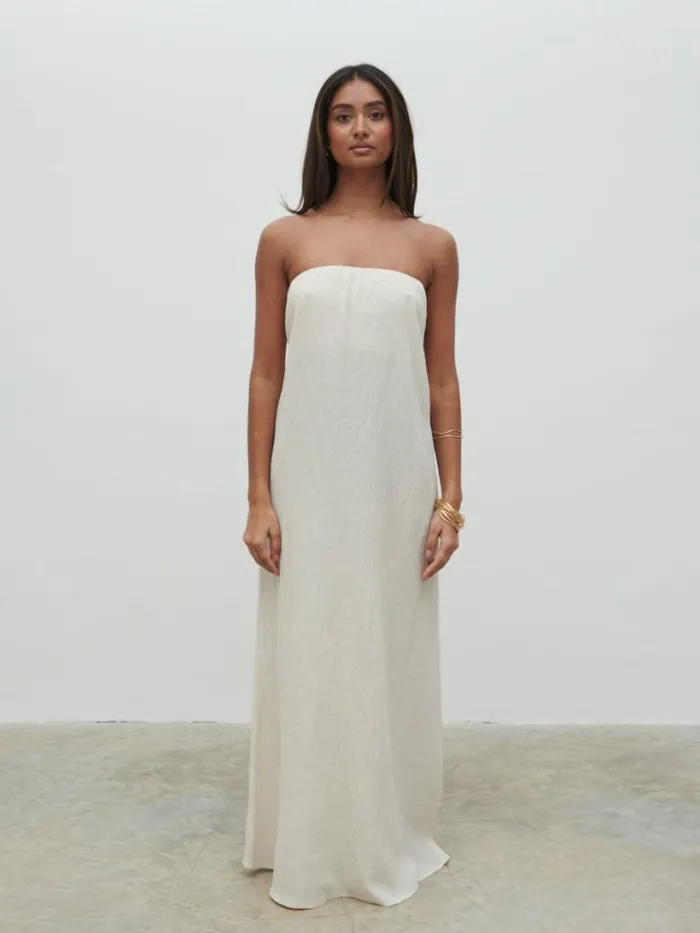 Pretty Lavish Dresses Women Demi Bandeau Maxi Dress Beige