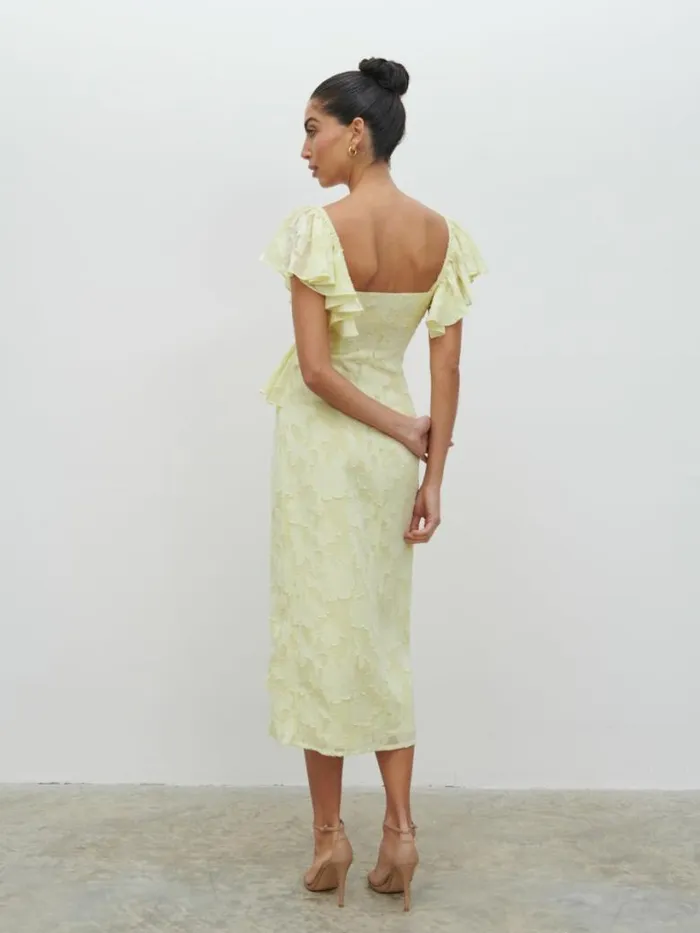 Pretty Lavish Dresses Women Eloise Ruffle Midaxi Dress Yellow